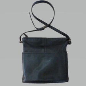 Coach Black Leather Crossbody Bucket Bag